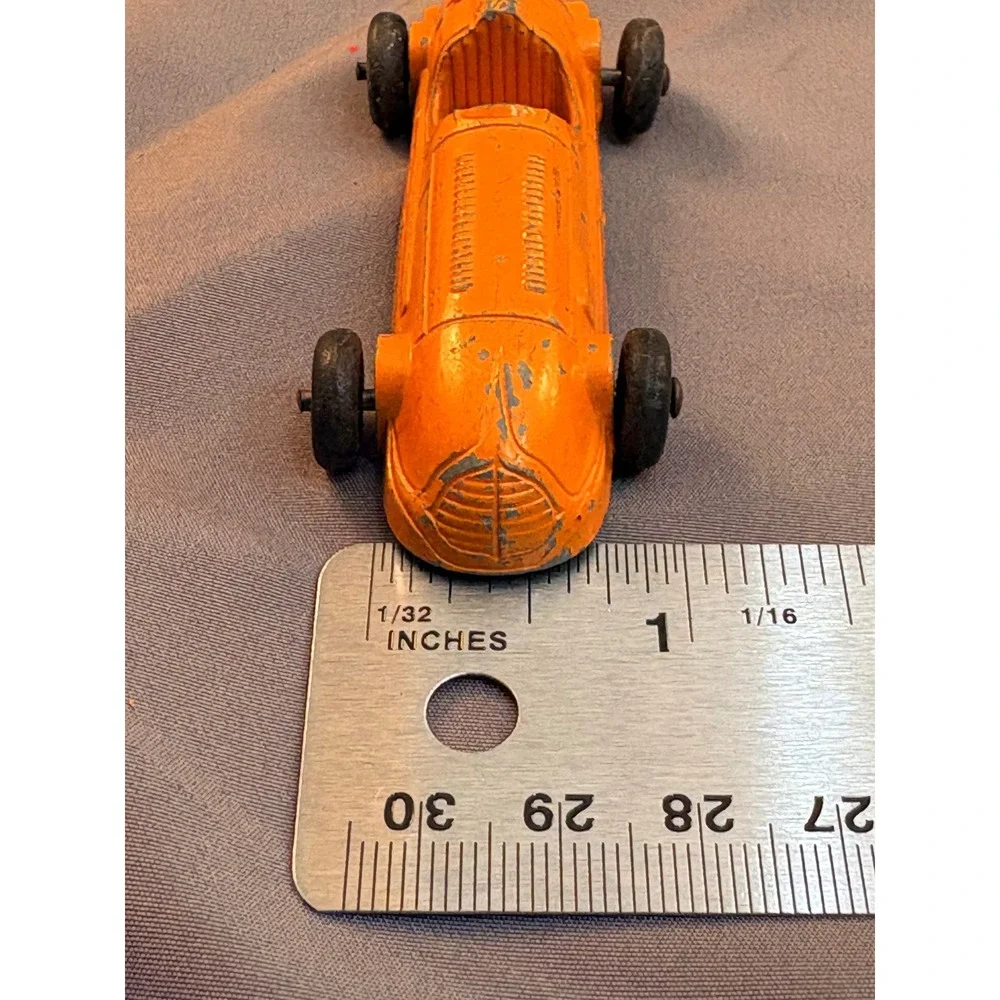 Vintage Tootsietoy Orange Diecast Race Car Number 3 Made in USA 3 Inch Racer